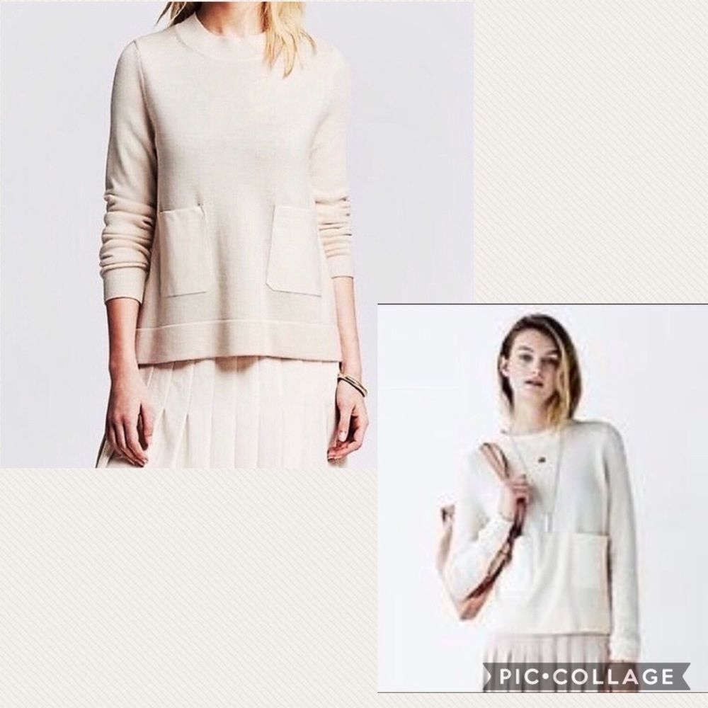 Banana Republic leather sweater cream size medium - Picture 8 of 10